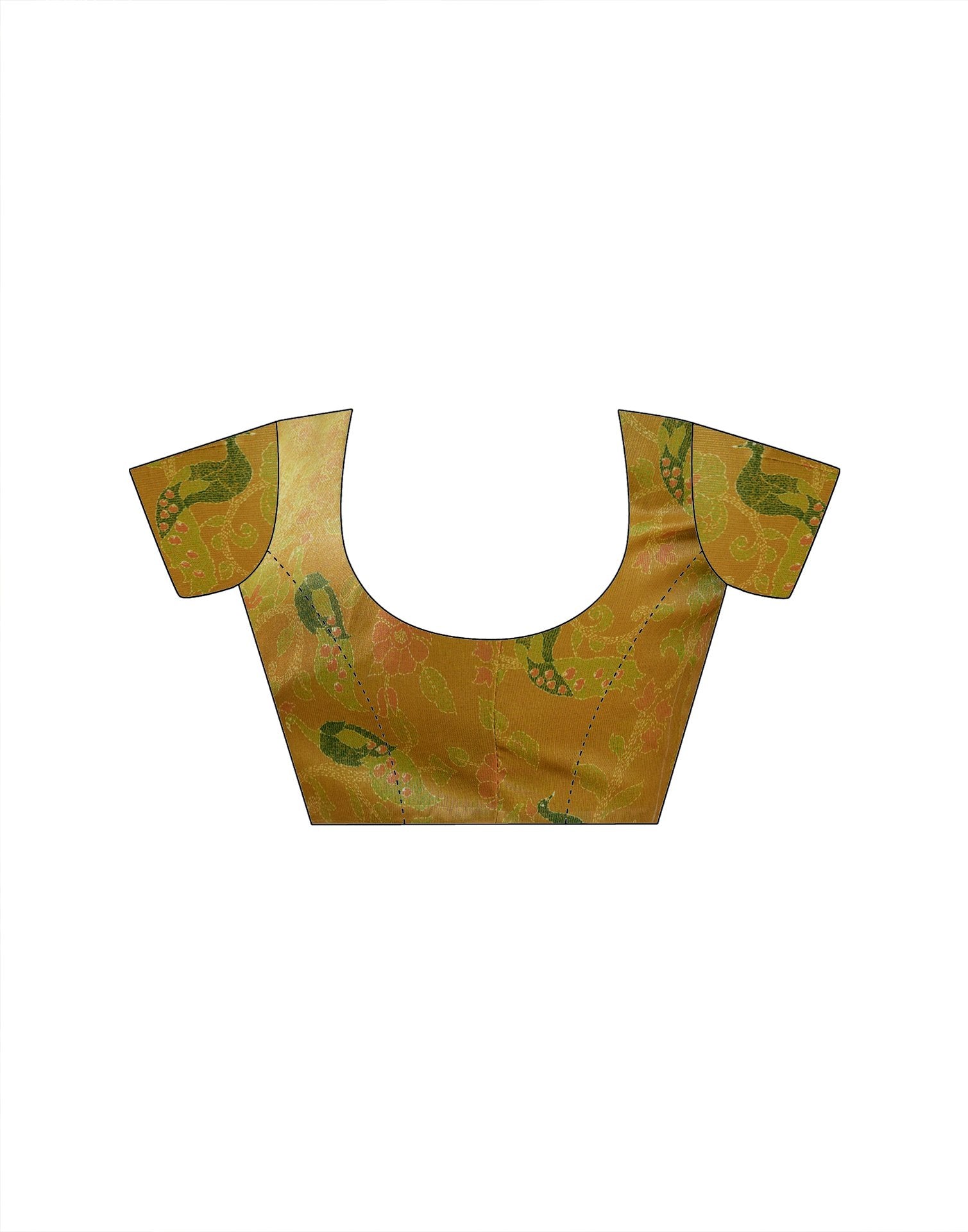 Beige Shimmer Silk Floral Printed Saree