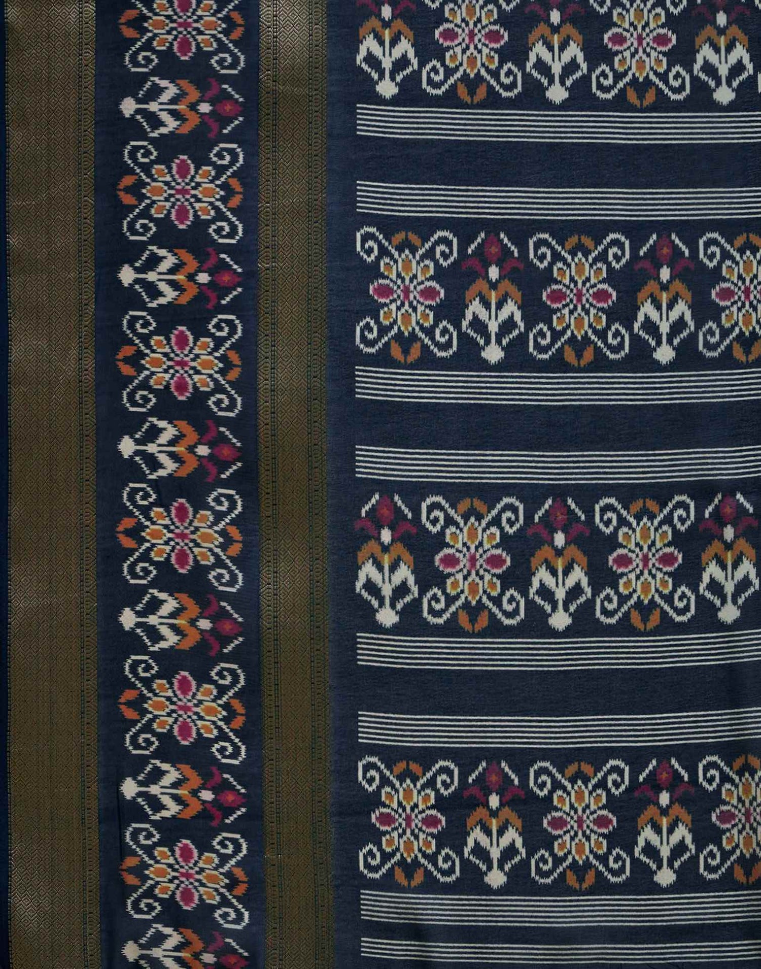 Dark Blue Georgette Printed Saree 