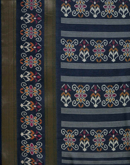 Dark Blue Georgette Printed Saree 