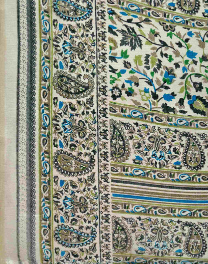 Beige Khadi Printed Saree