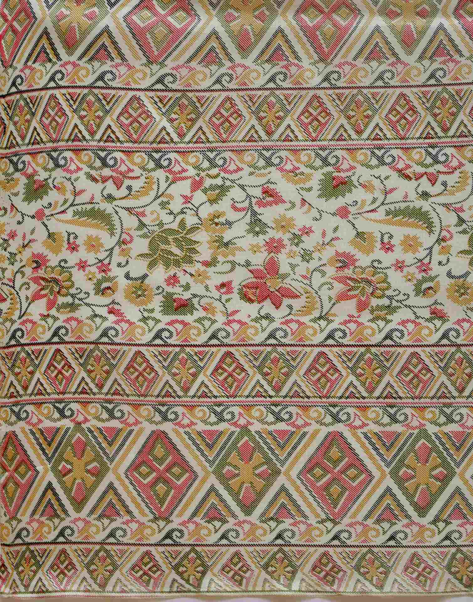 Off White Khadi Printed Saree