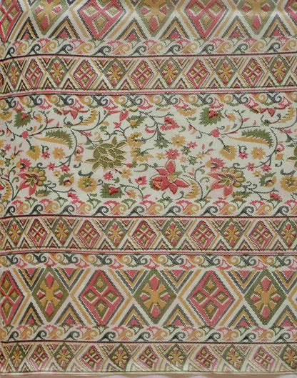 Off White Khadi Printed Saree