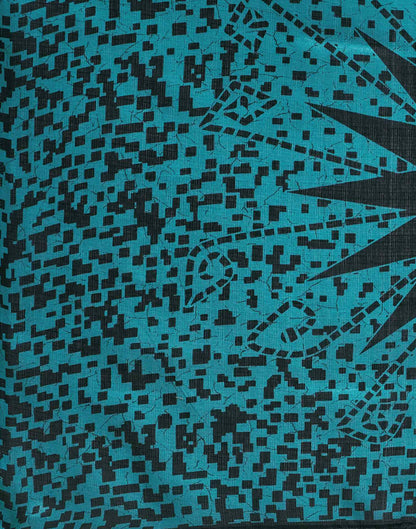 Teal Blue Khadi Printed Saree