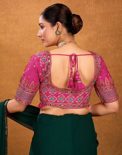 Rani Pink Silk Sequence Embroidery Blouse