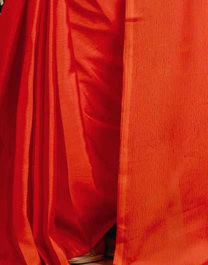Ready To Wear Rani Pink Chinnon Dyed Plain Saree