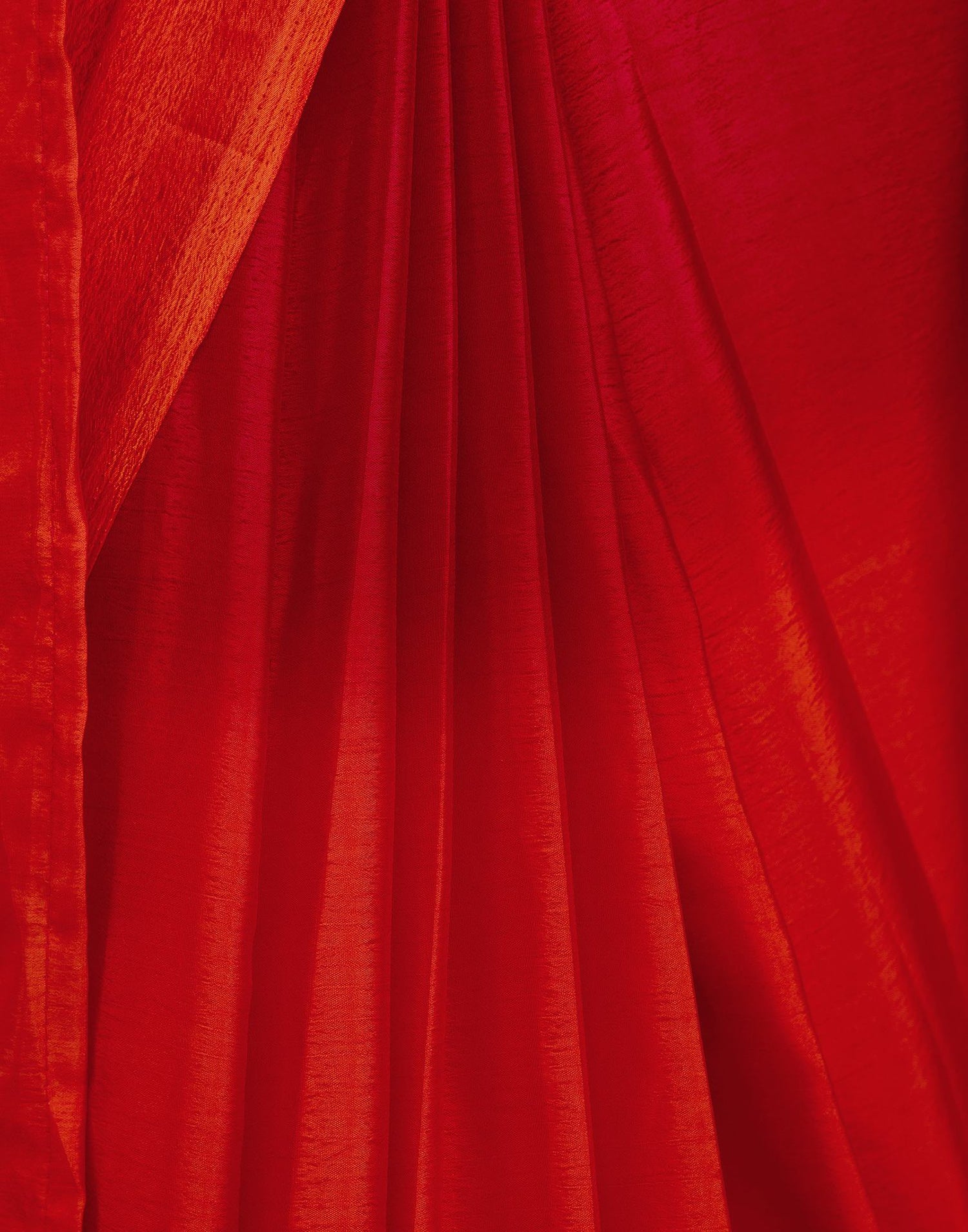 Ready To Wear Rani Pink Chinnon Dyed Plain Saree