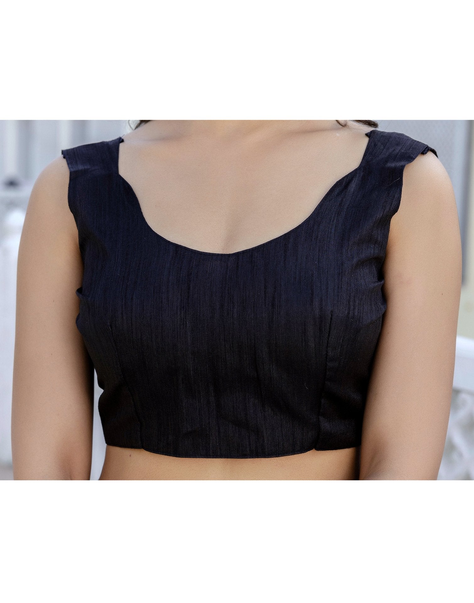 Ready To Wear Dark Blue Chiffon Dyed Plain Saree
