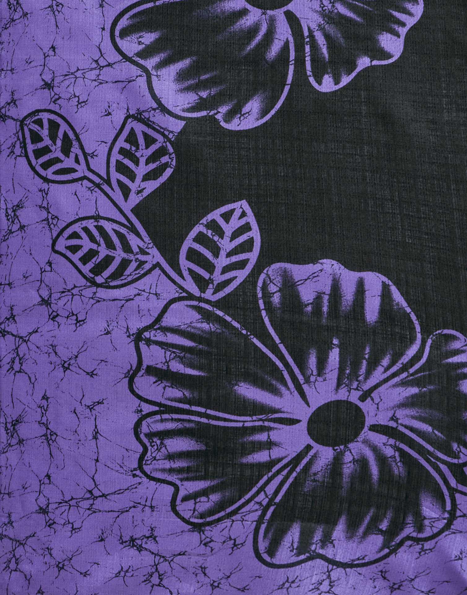 Purple Khadi Floral Printed Saree