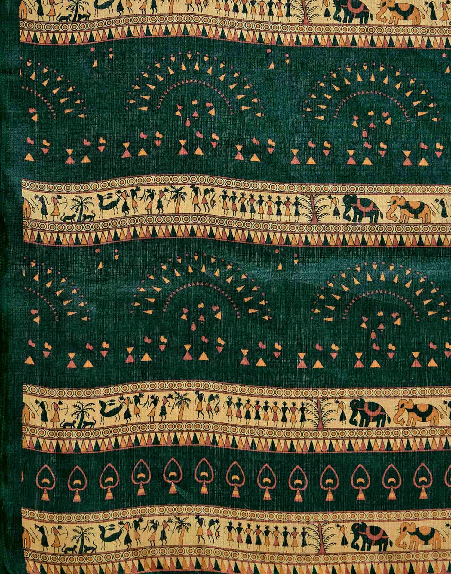 Dusty Lemon Yellow Khadi Printed Saree