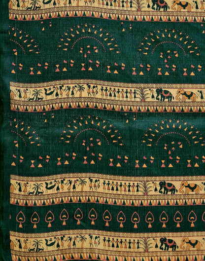 Dusty Lemon Yellow Khadi Printed Saree