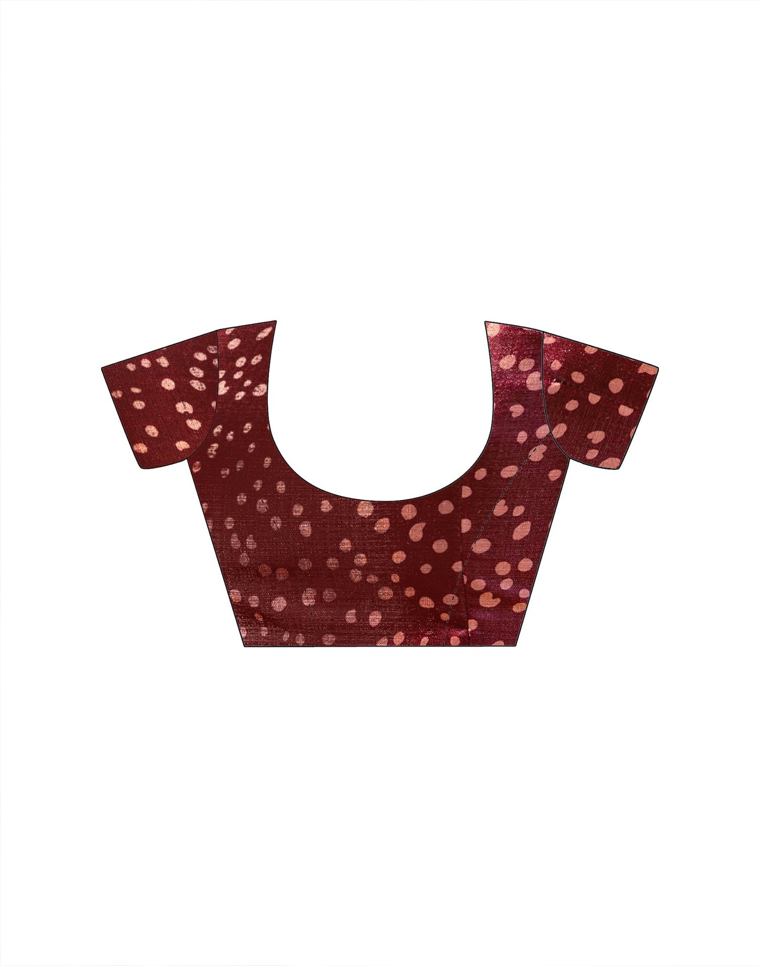 Dark Peach Khadi Printed Saree