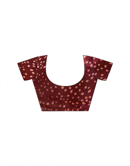 Dark Peach Khadi Printed Saree