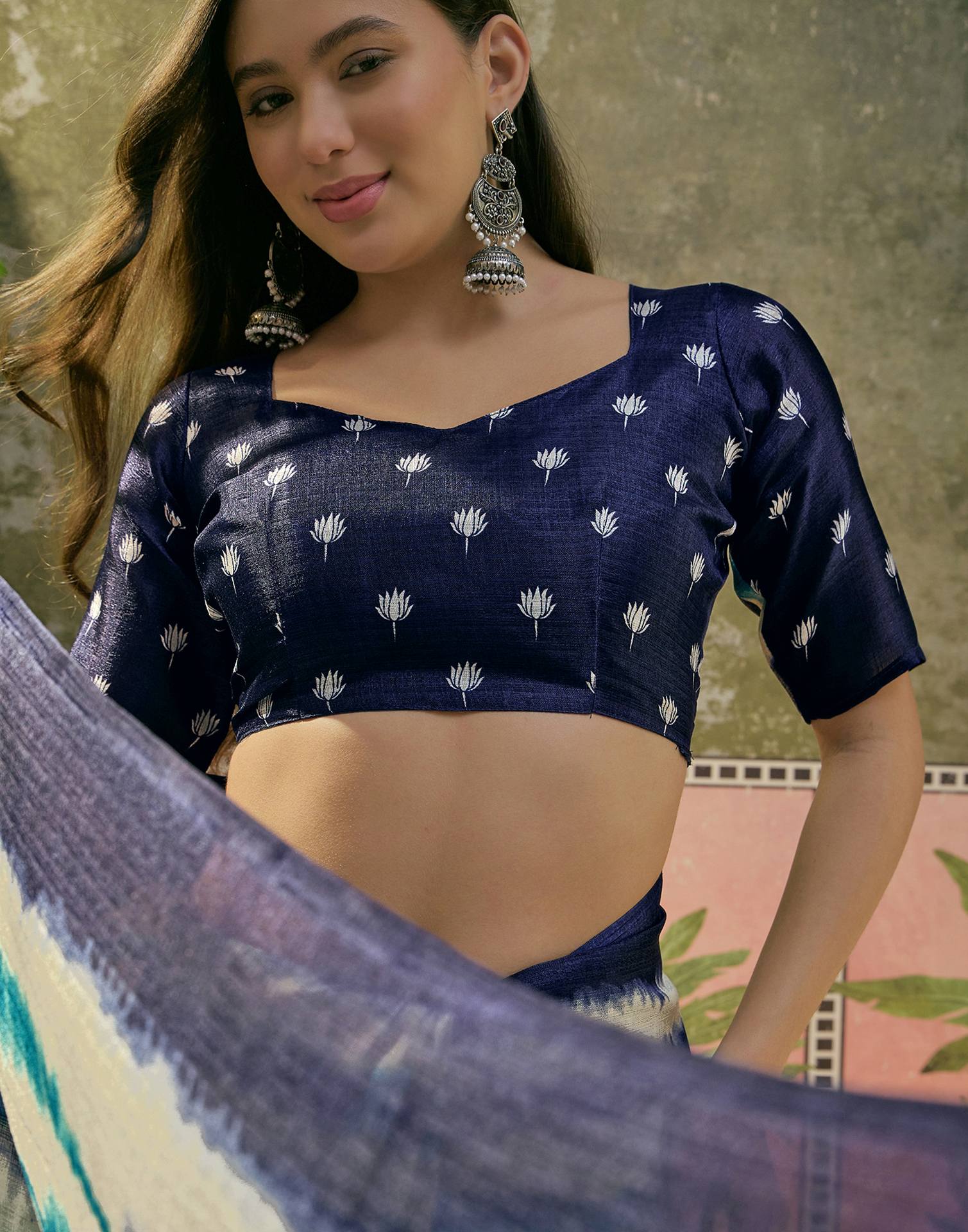 Off White Khadi Printed Saree 