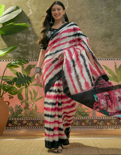 Off White Khadi Printed Saree 