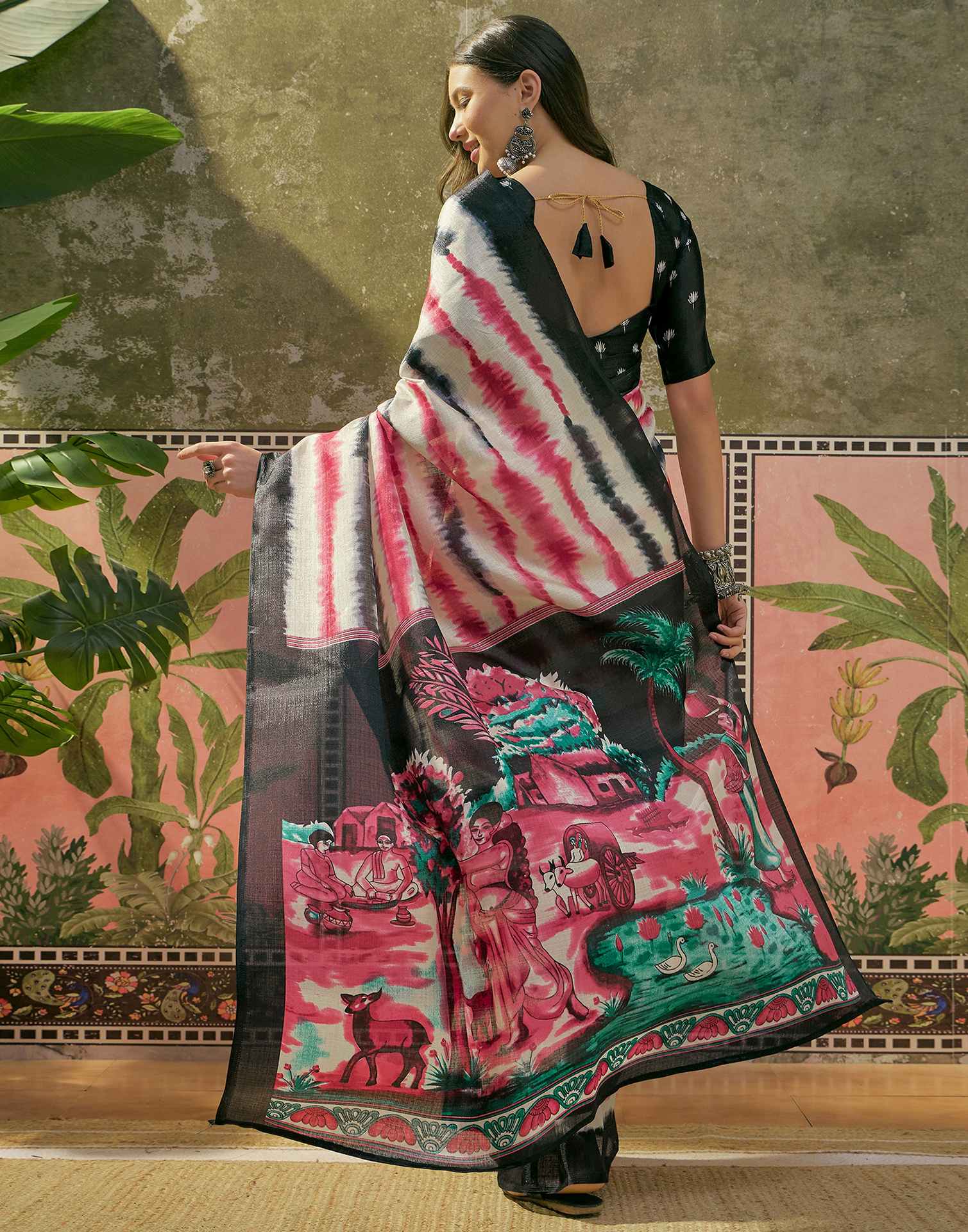 Off White Khadi Printed Saree 