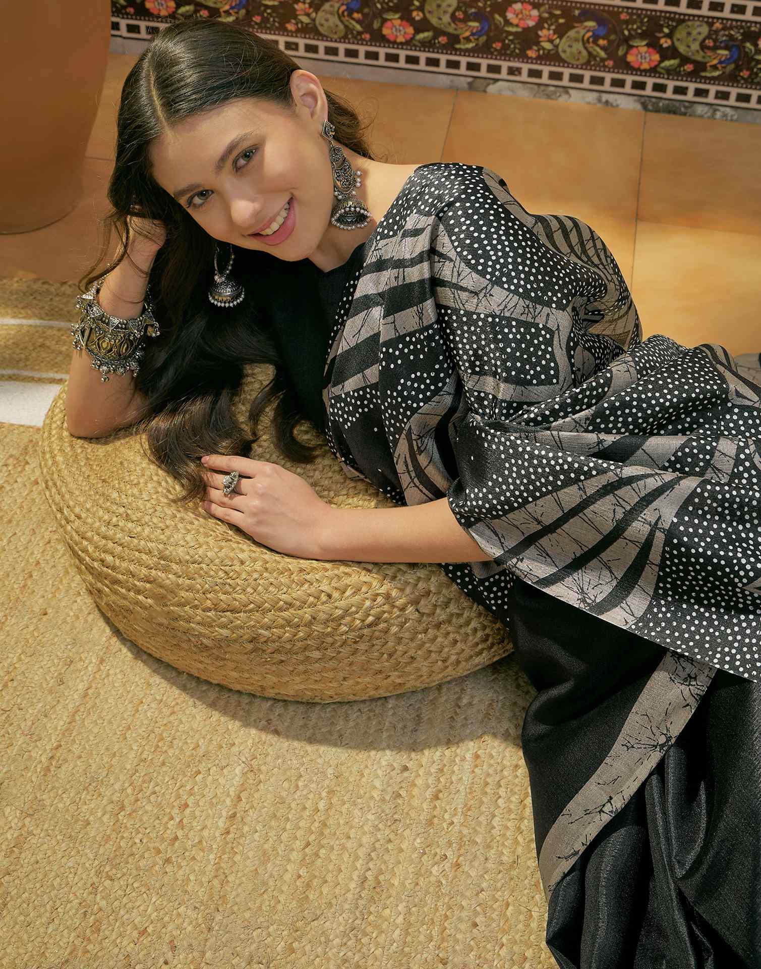 Black Khadi Printed Saree