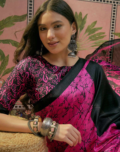 Pink Khadi Printed Saree
