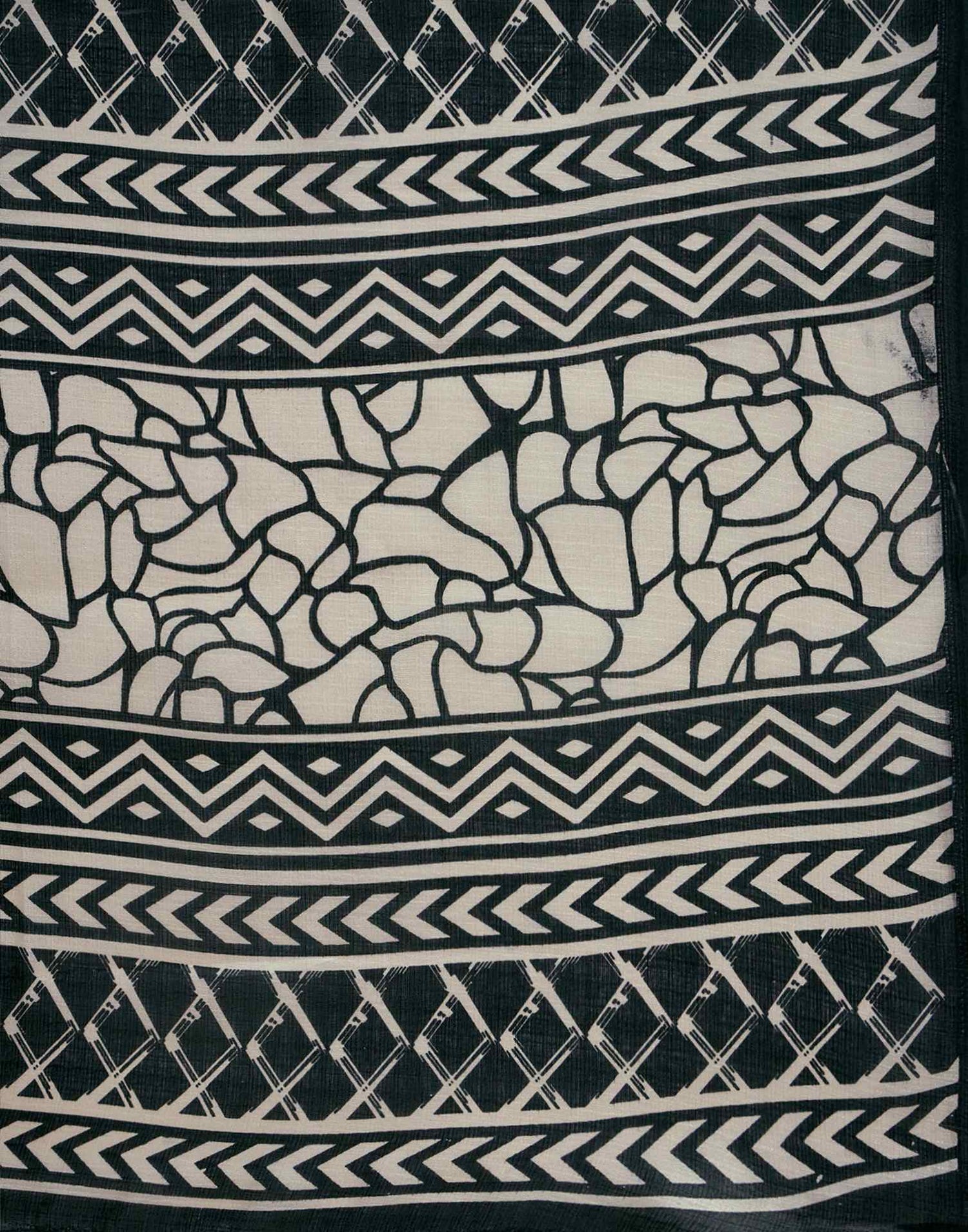 Beige Khadi Printed Saree
