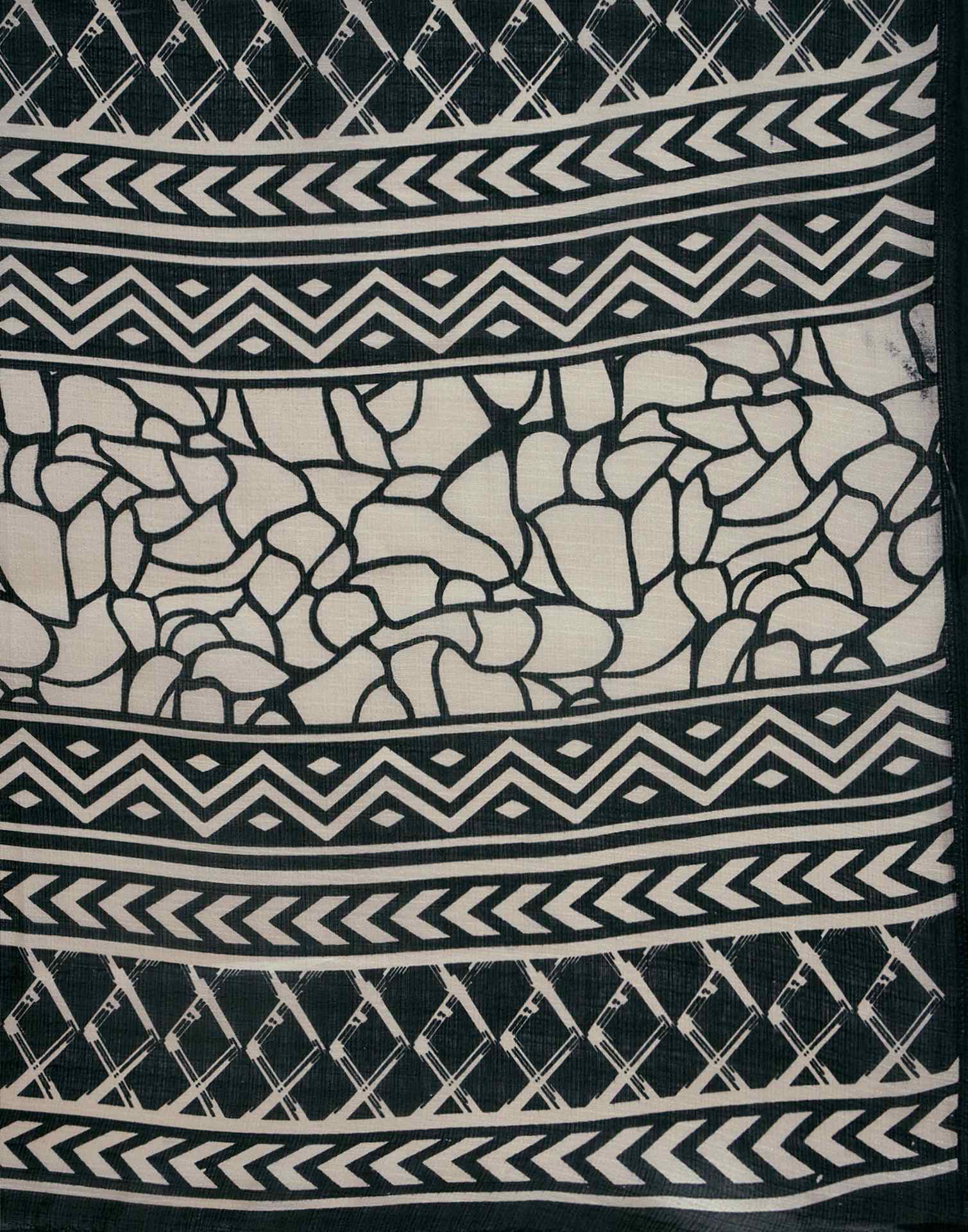 Beige Khadi Printed Saree