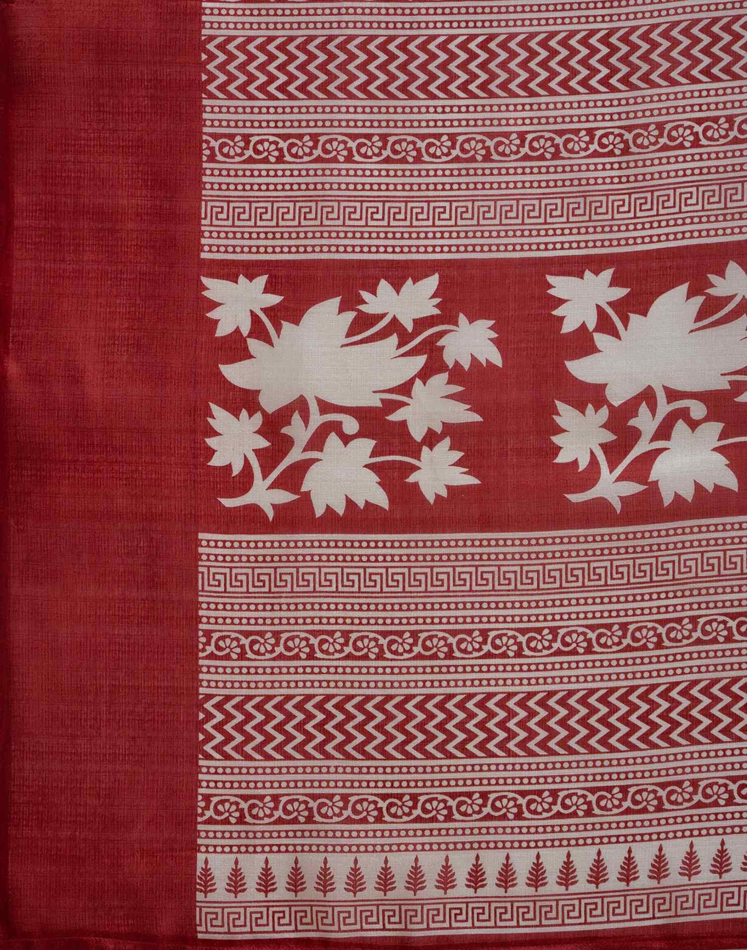 Off White Khadi Printed Saree