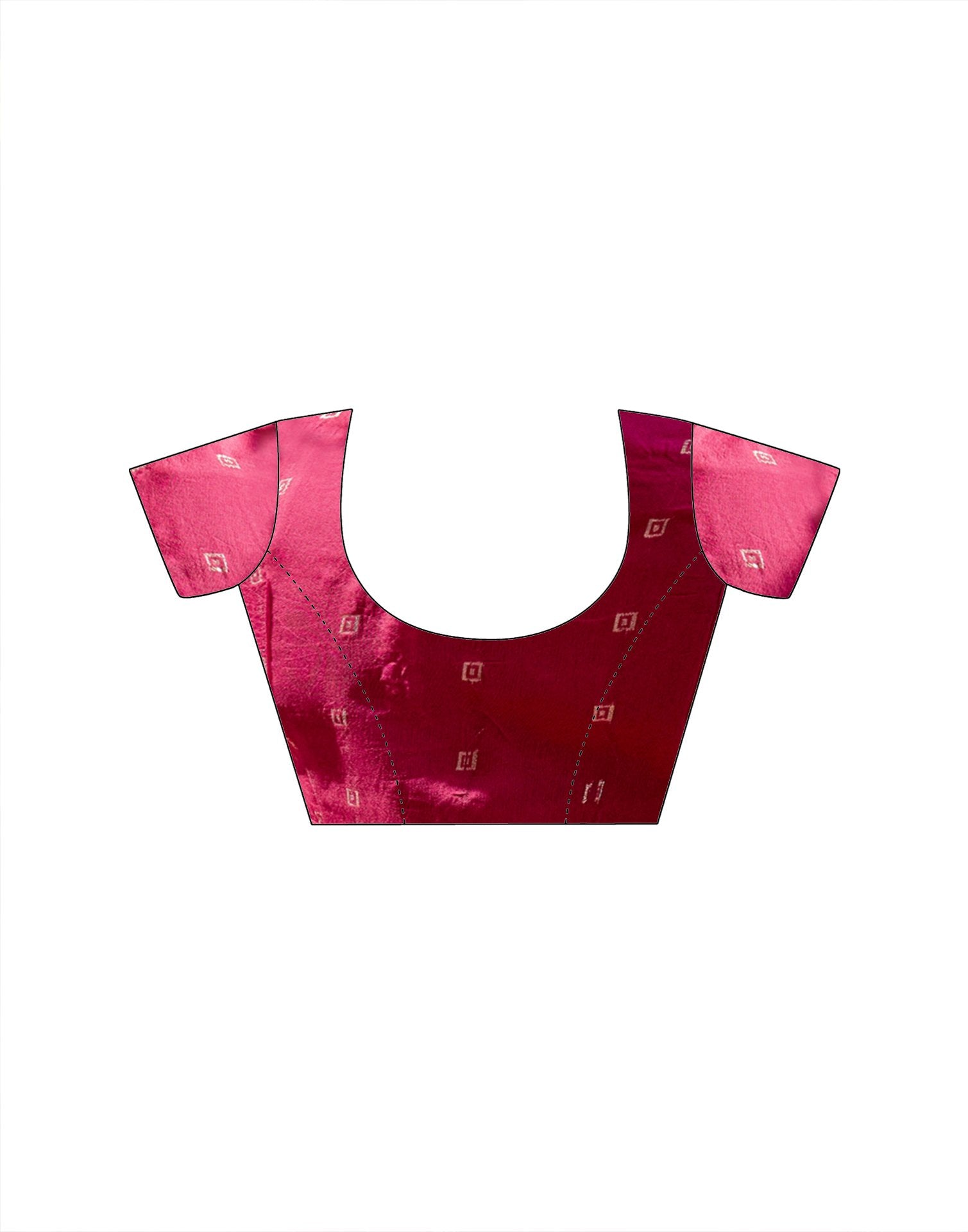 Dark Rani Pink Chiffon Bandhani Printed Embroidery Saree