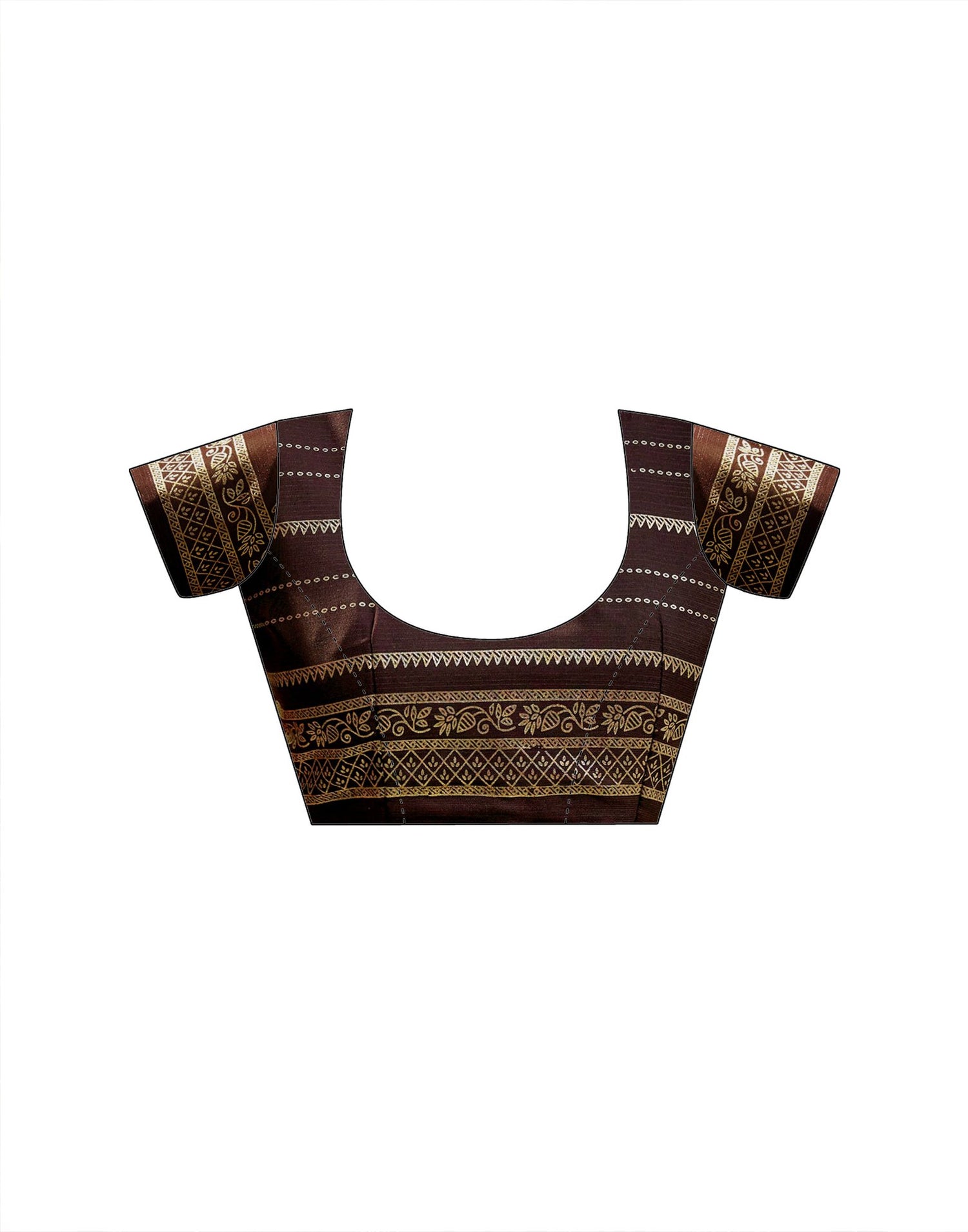 Rust Georgette Foil Printed Saree