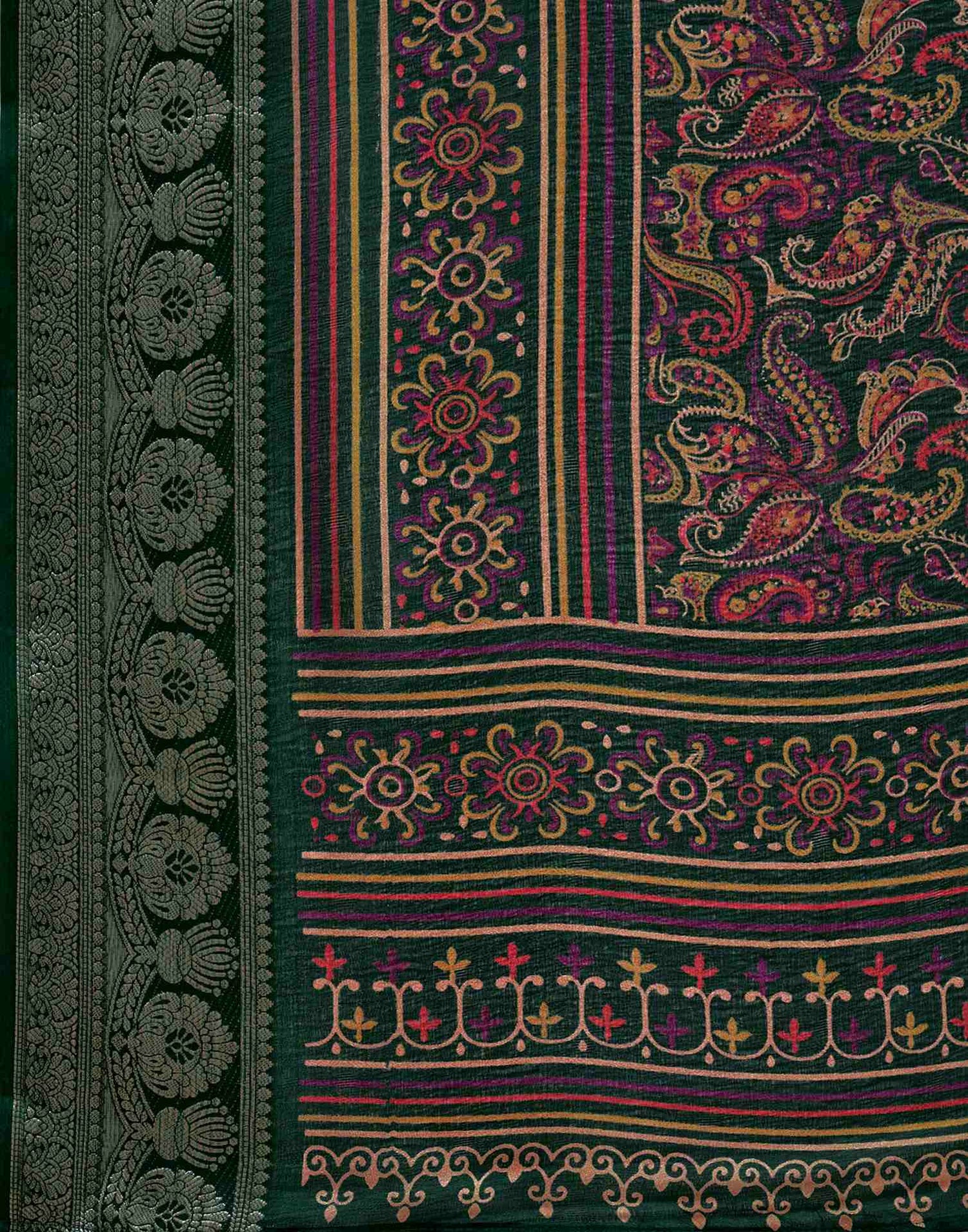 Green Georgette Printed Saree