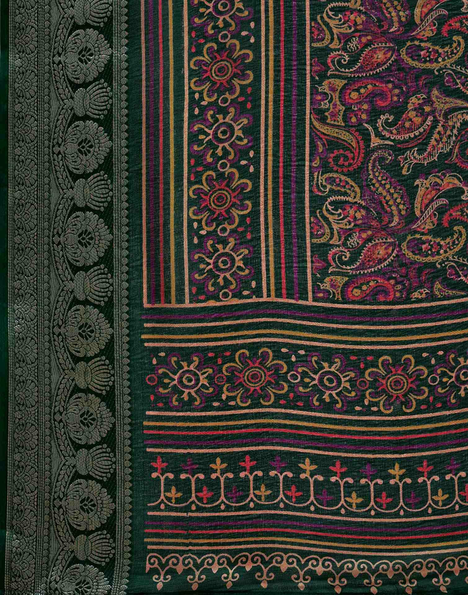 Green Georgette Printed Saree