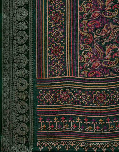 Green Georgette Printed Saree