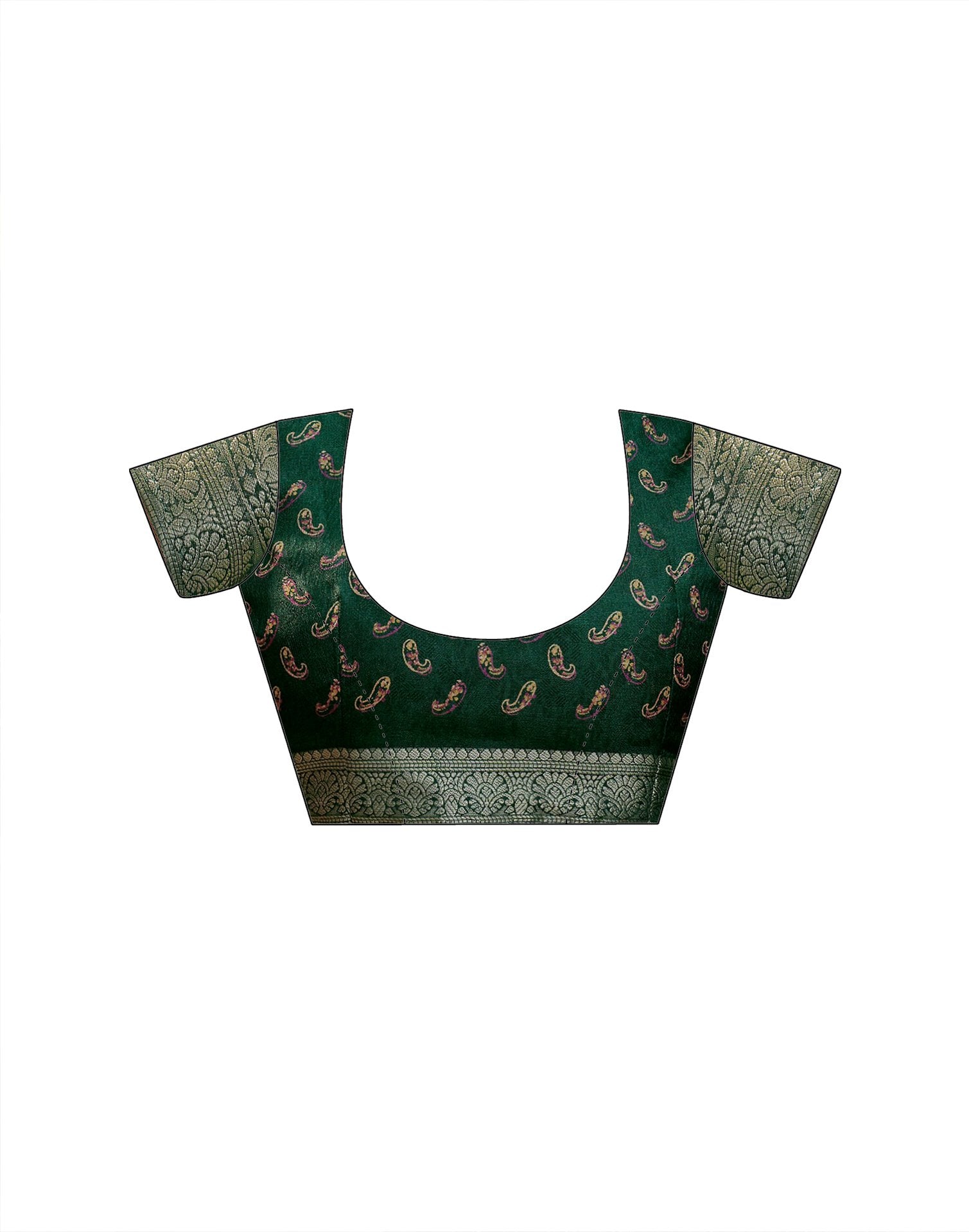 Green Georgette Printed Saree