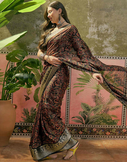 Black Georgette Printed Saree