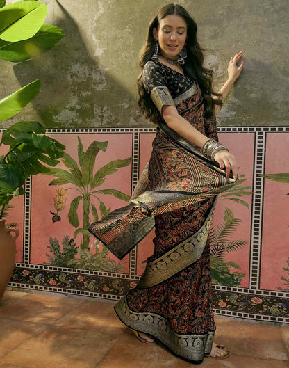 Black Georgette Printed Saree