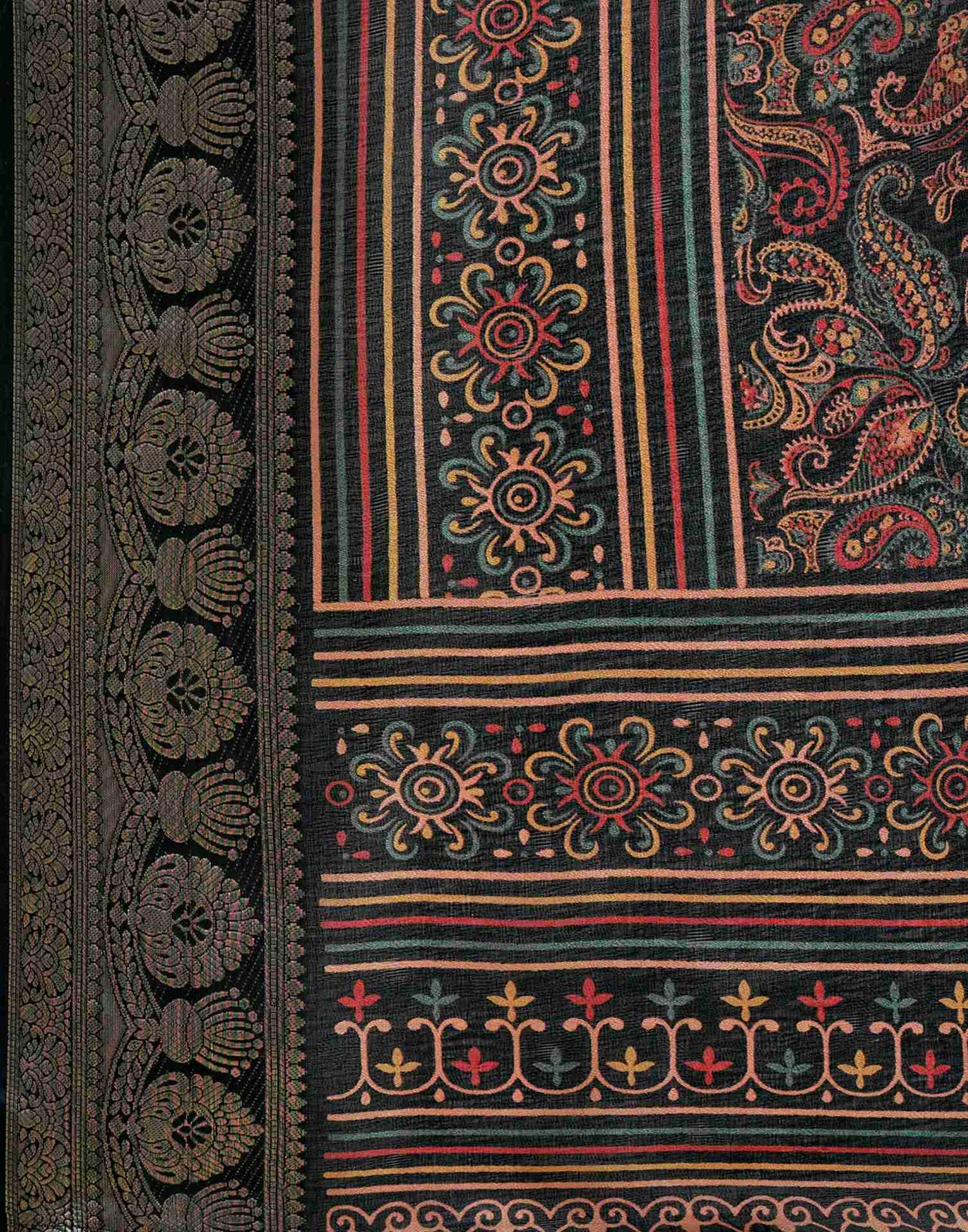 Black Georgette Printed Saree