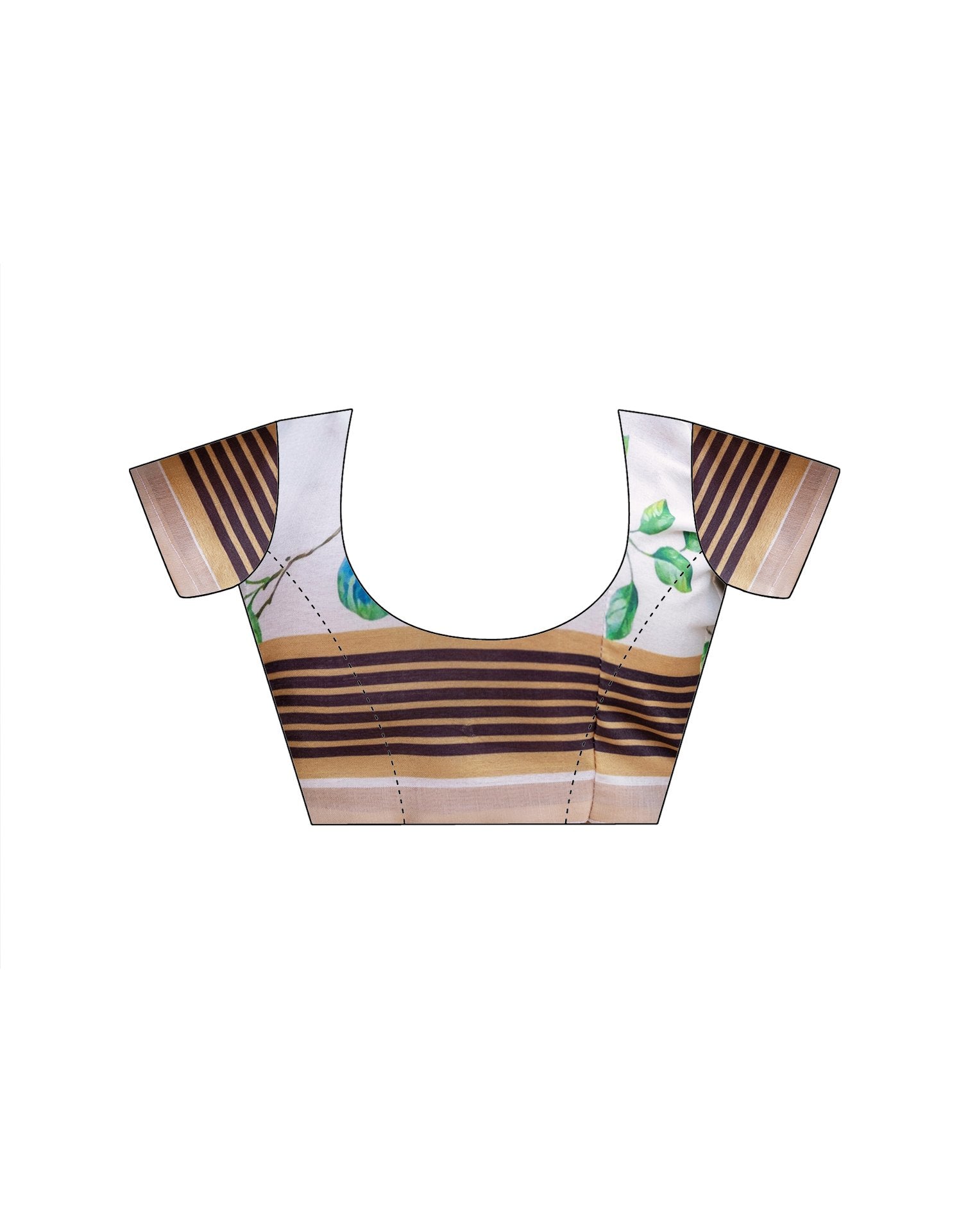 White Silk Floral Printed Saree