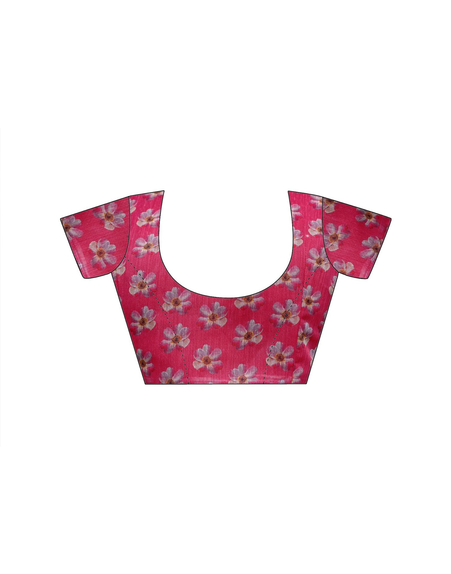 Light Pink Linen Floral Printed Saree