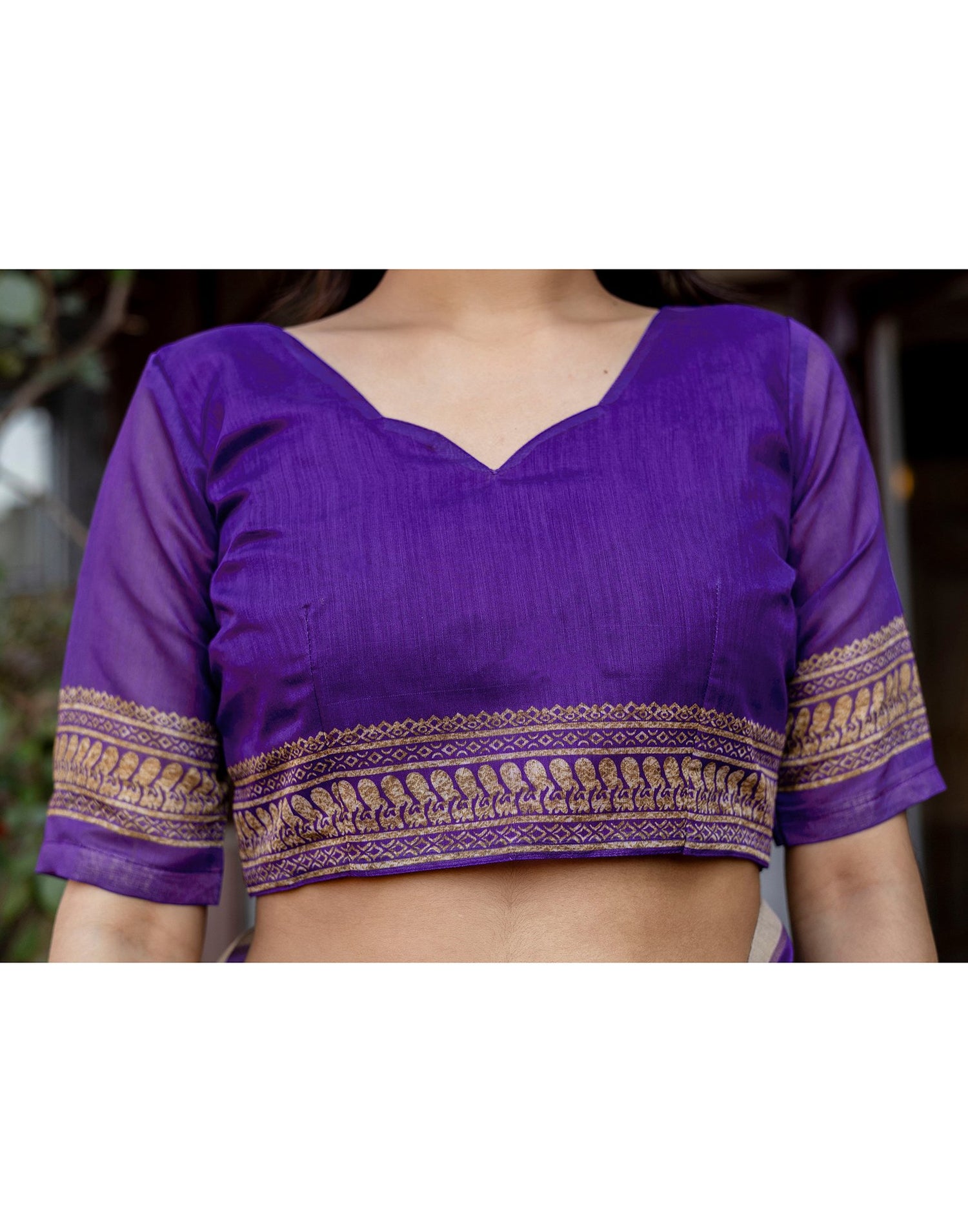 White Linen Printed Saree