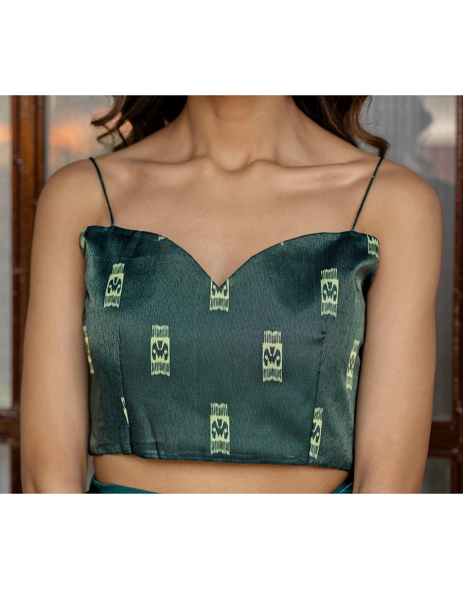 Mint Green Shimmer Silk Printed Saree