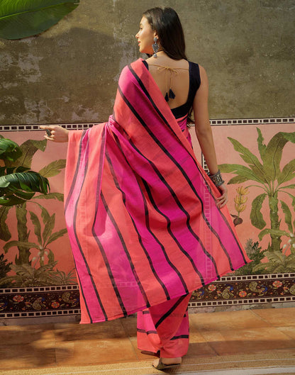Multicoloured Linen Printed Saree