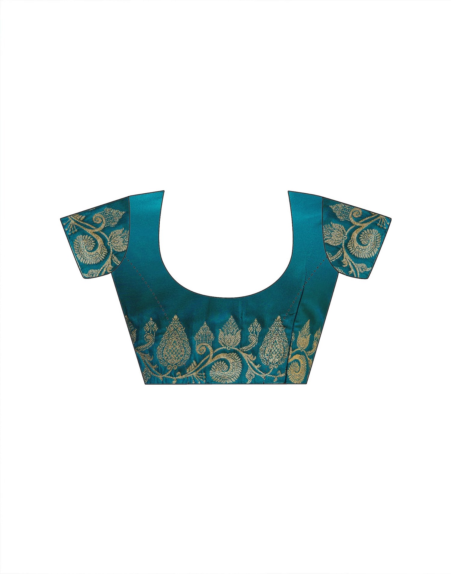 Teal Blue Silk Woven Banarasi Saree