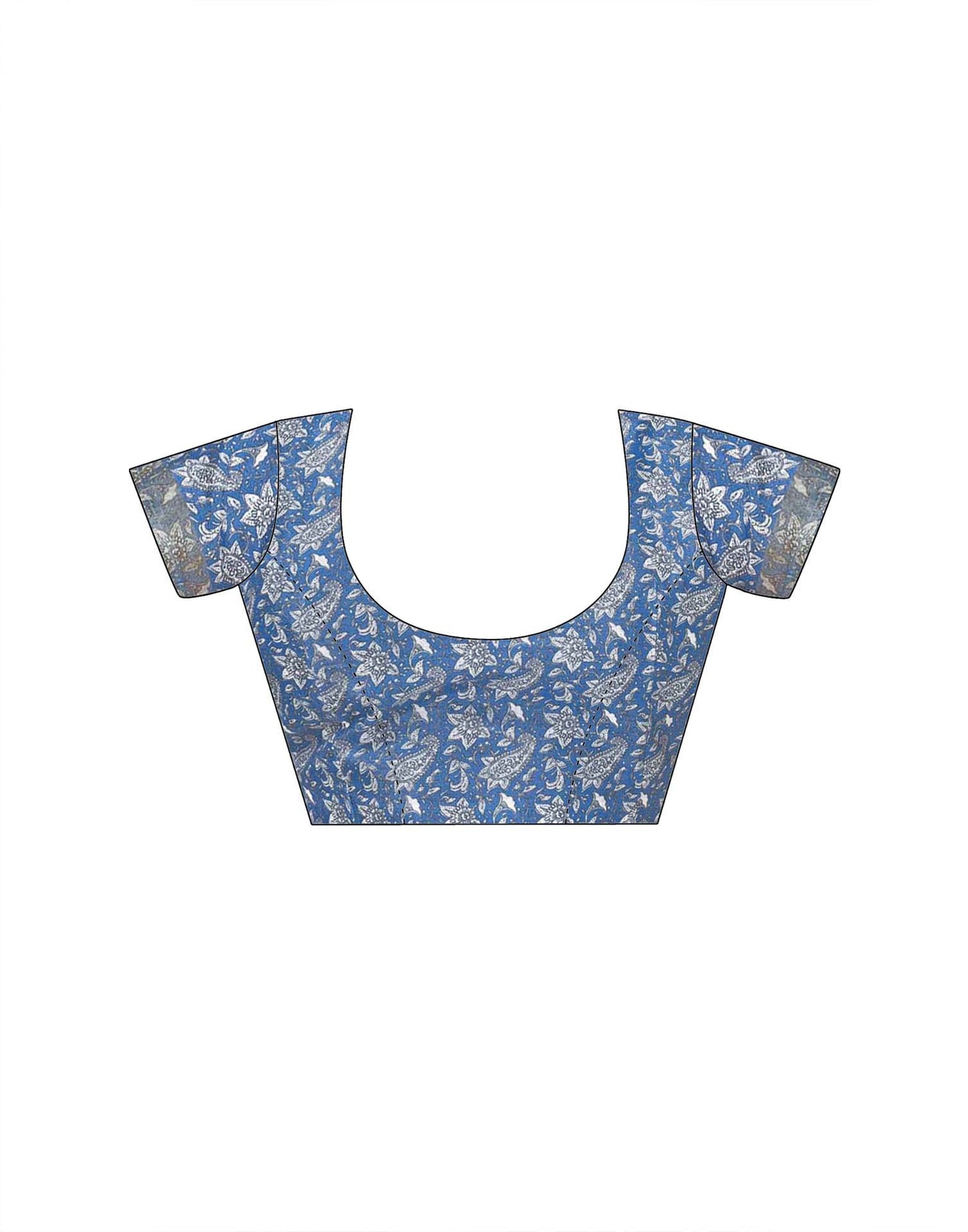 Blue Silk Printed Saree