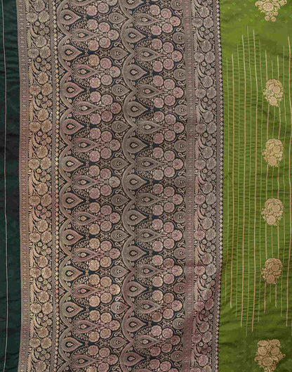 Mehandi Green Silk Woven Banarasi Saree