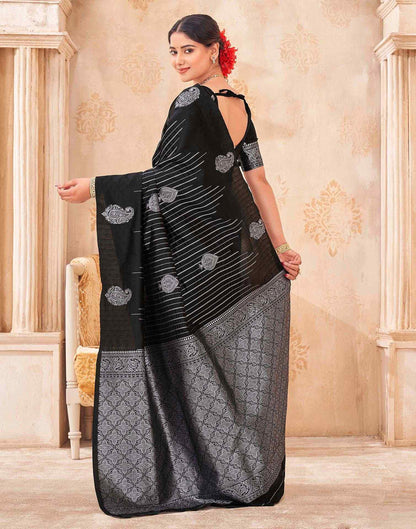 Black Silk Woven Banarasi Saree