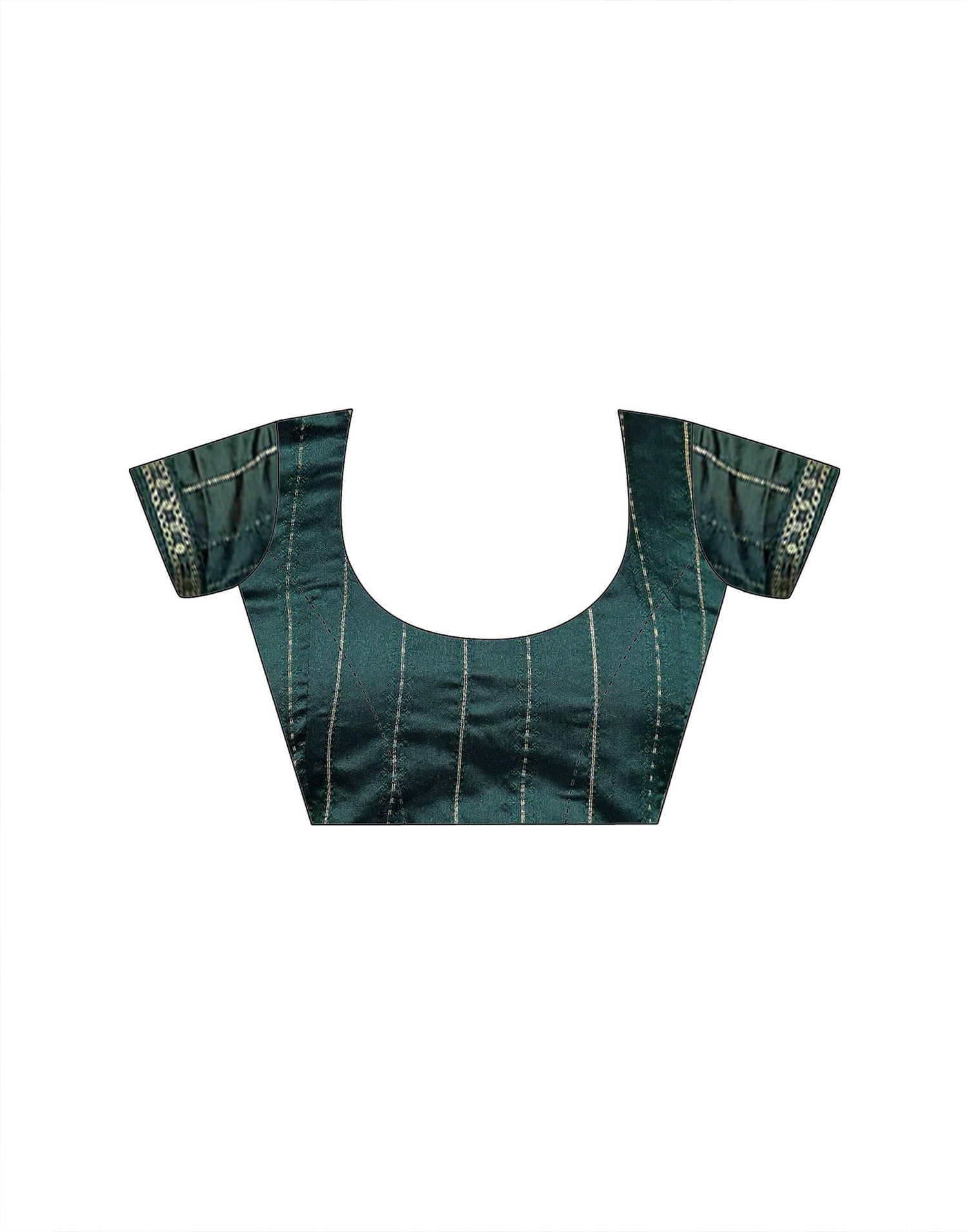 Green Georgette Foil Printed Lace Saree