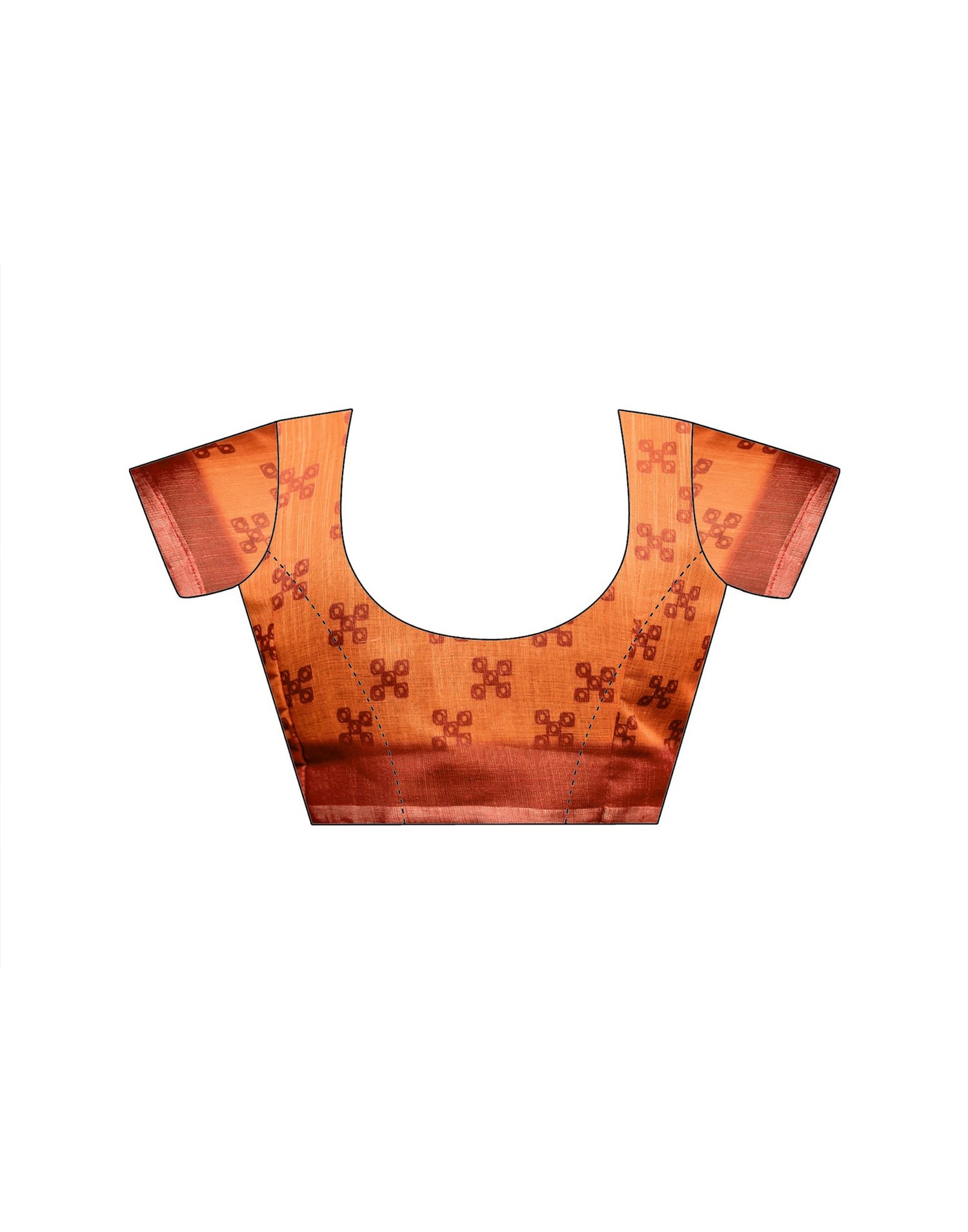 Vat Savitri Special Orange Linen Bandhani Printed Saree