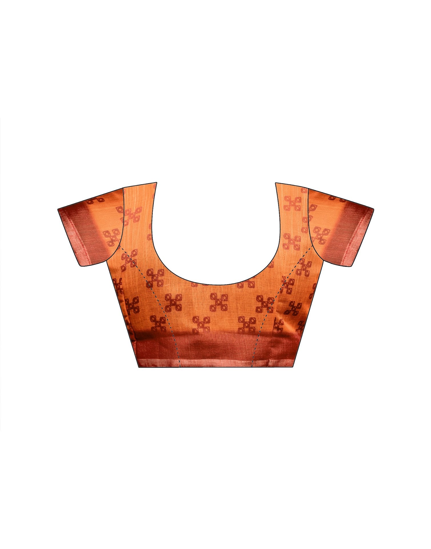 Vat Savitri Special Orange Linen Bandhani Printed Saree