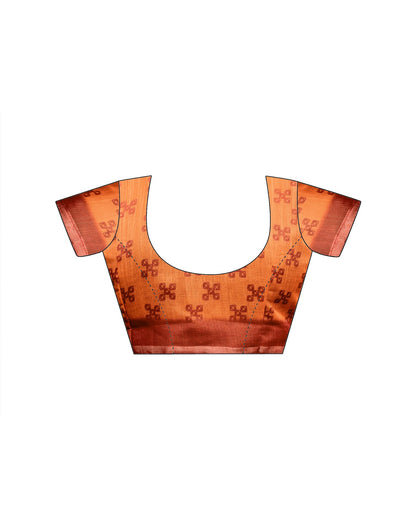 Vat Savitri Special Orange Linen Bandhani Printed Saree