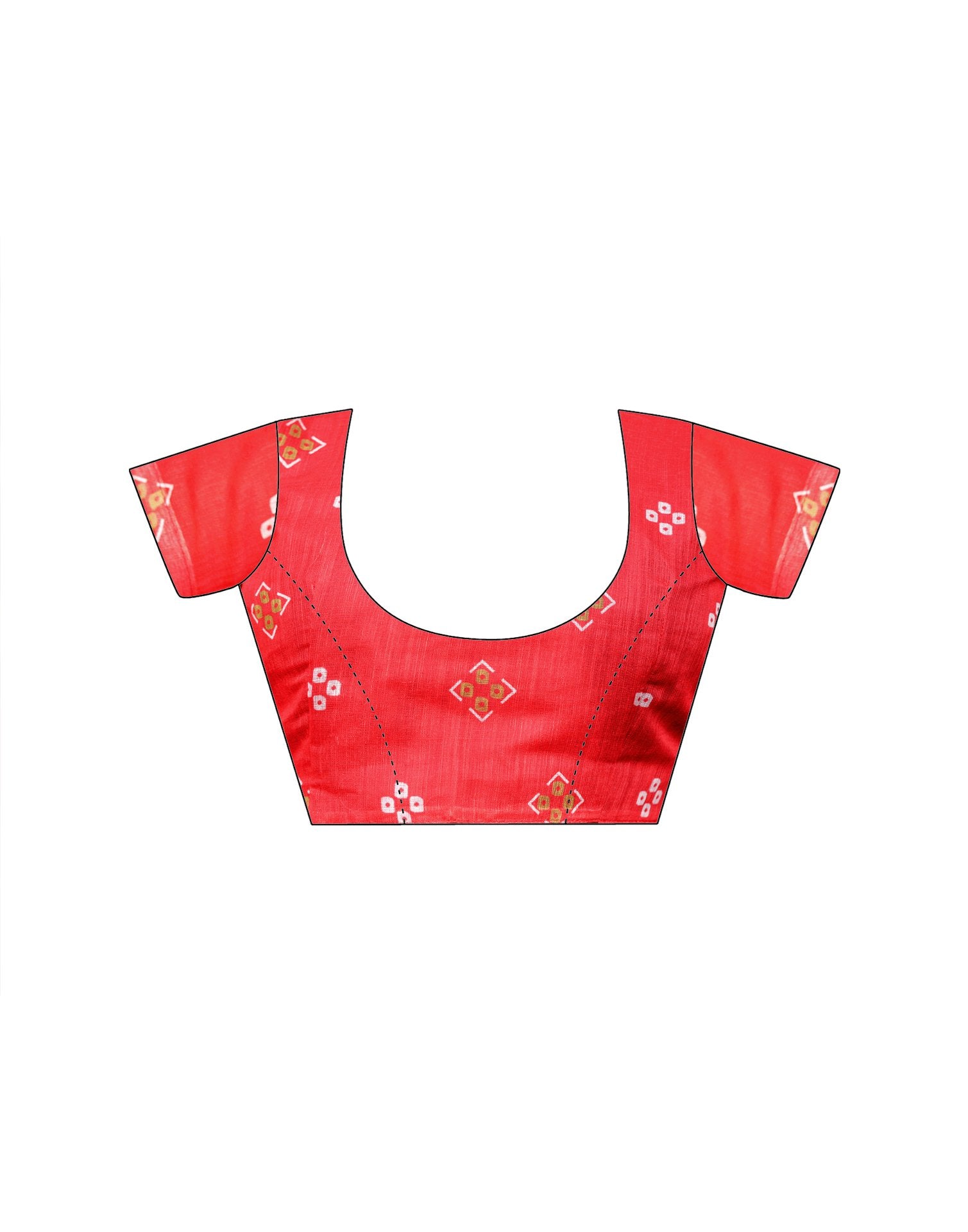 Vat Savitri Special Coral Red Linen Bandhani Printed Saree