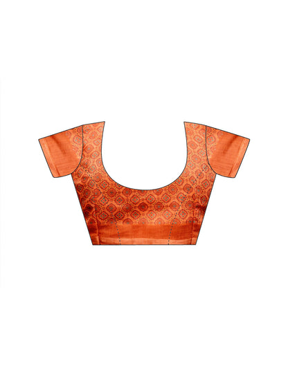 Vat Savitri Special Light Orange Linen Bandhani Printed Saree
