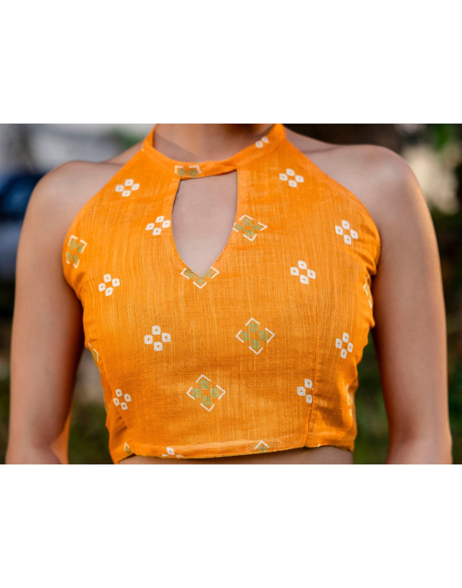 Vat Savitri Special Orange Linen Bandhani Printed Saree