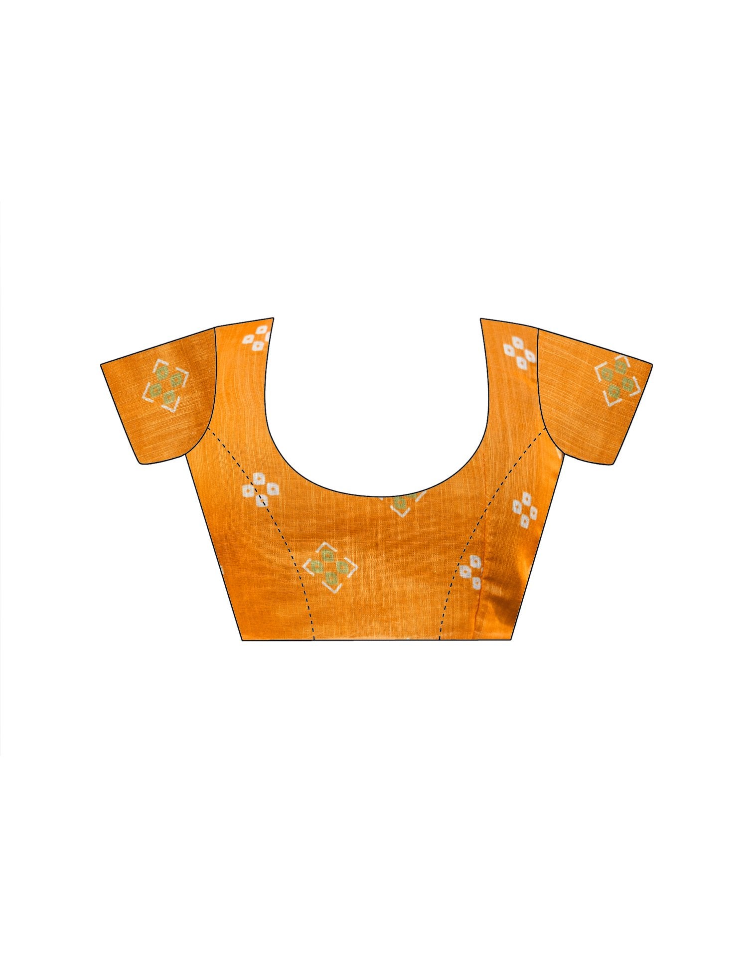 Vat Savitri Special Orange Linen Bandhani Printed Saree